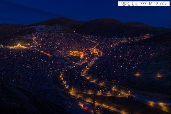 夜景照片，通过PS对夜景照片进行后期修图