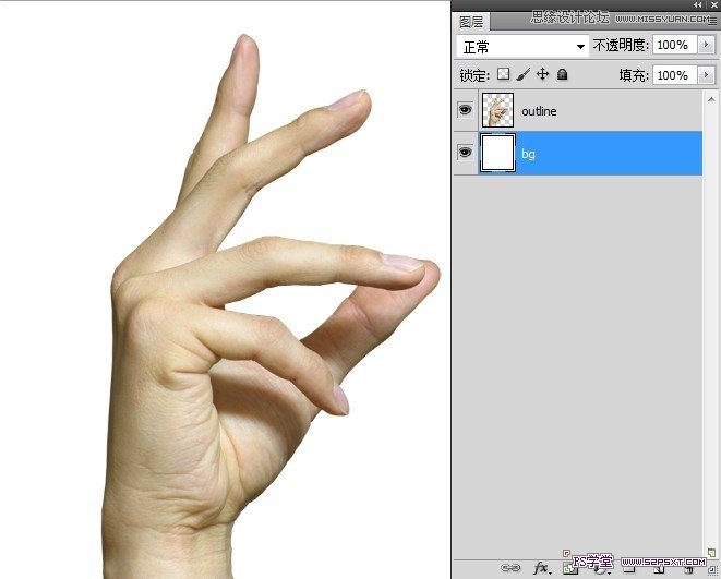 ps把手制作成水晶玻璃效果