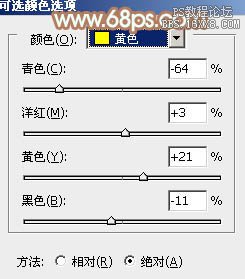 ps给芭蕉叶下的女孩加上小清新黄绿色