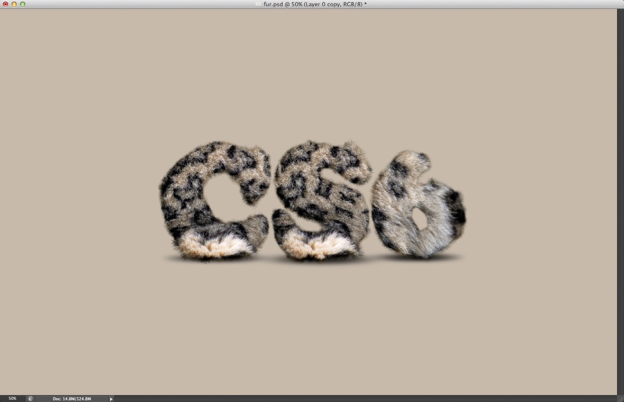 ps CS6毛皮字效果