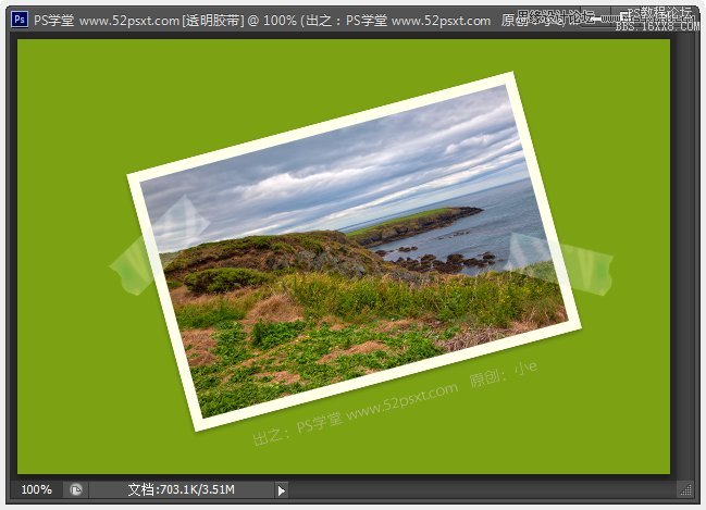 膠帶邊框，ps cs6制作透明膠帶教程