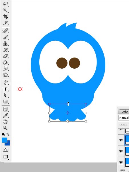 PhotoShop绘制可爱的Twriter小鸟的教程