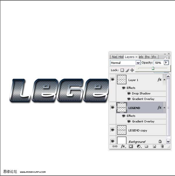 ps制作金屬網格文字效果教程