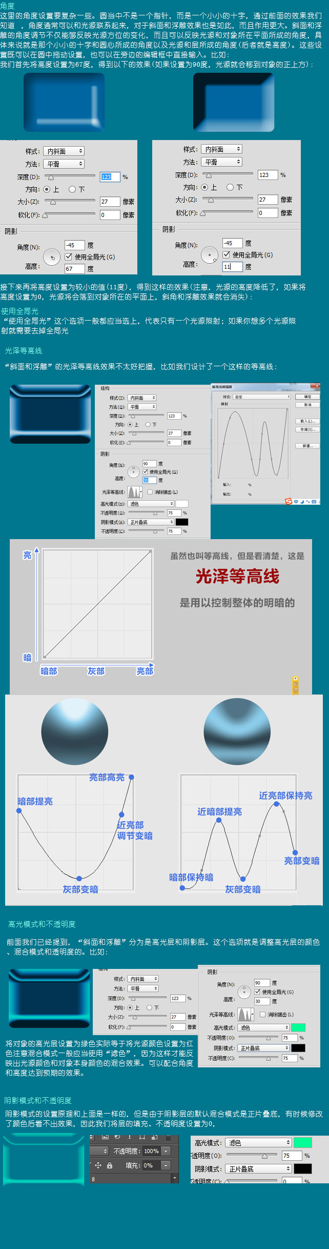 圖層樣式，介紹斜面浮雕的使用方法