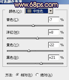 ps處理窗戶上女孩圖片柔和的橙藍色