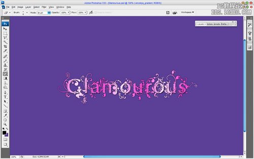 ps 制作Glamourous字体特效