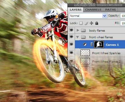 ps做高速火焰自行車效果教程