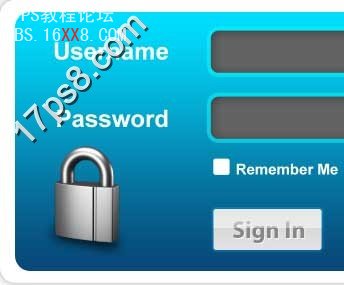Photoshop设计蓝色风格的网页登陆框