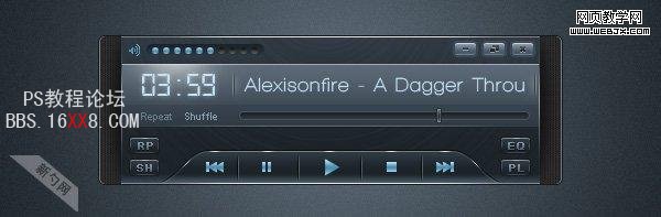 PS教程:绘制时髦的黑色风格音乐播放器
