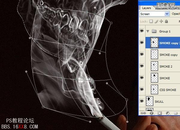 PS合成教程:制作骷髅烟雾禁烟标志