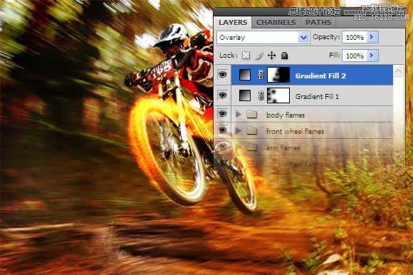 ps做高速火焰自行车效果教程