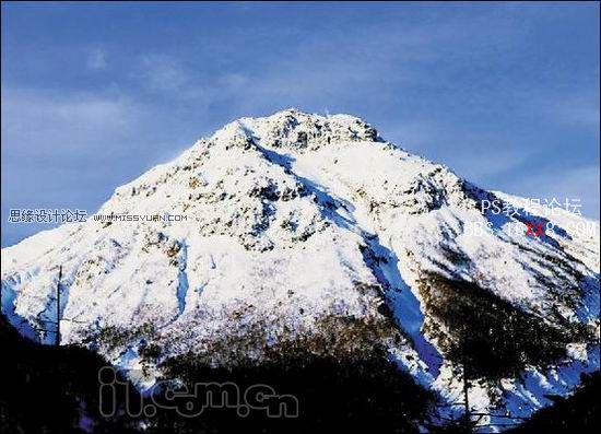 Photoshop把雪山变为火焰山的效果