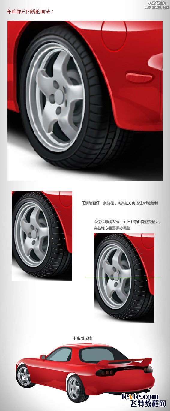 ps鼠绘红色跑车教程