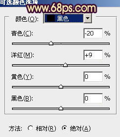 ps给绿色外景人物图片增加柔和的橙黄色