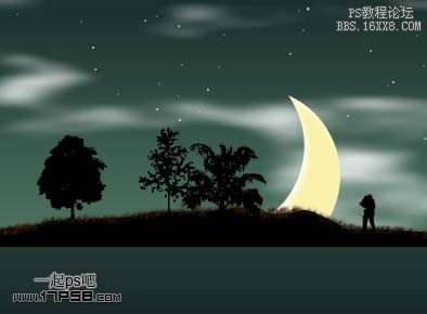 用ps制作夏夜星空浪漫爱情壁纸