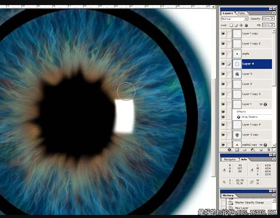 photoshop如何画眼睛瞳孔