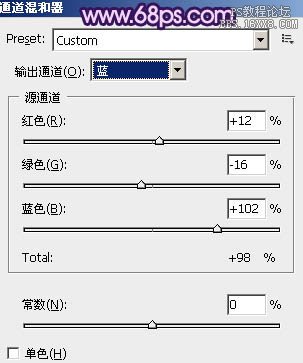 ps處理樹(shù)林人物圖片流行的日韓粉藍(lán)色