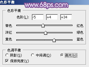 ps非主流蓝紫色粉调效果