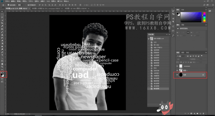 文字人像，制作由文字組成的特效字母人像