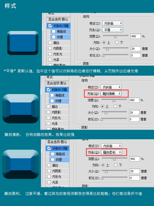 圖層樣式，介紹斜面浮雕的使用方法