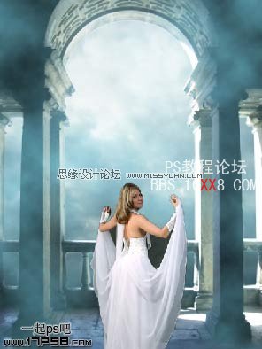 Photoshop合成梦幻星空下的美女教程