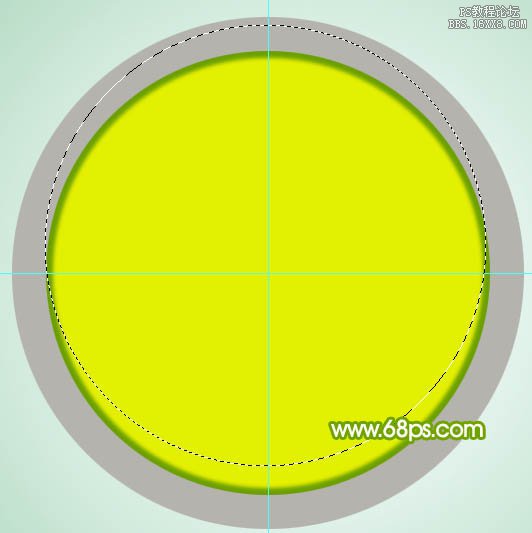 ps綠色圓形水晶按鈕教程