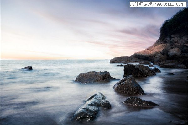 风光照片，用PS调出通透的海景照片