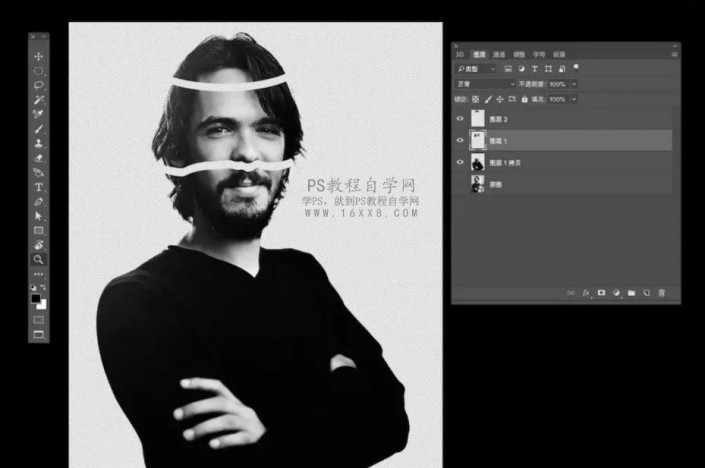 鏤空效果,用PS制作一張人物頭像是鏤空效果的照片