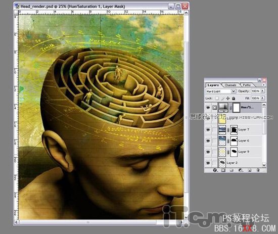 Photoshop合成大脑迷宫科技宣传海报教程