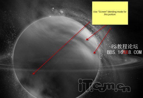 PS教程:绘制一个太空中发光的行星