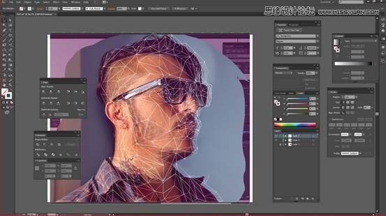 低多邊形，ps做多邊形人像效果