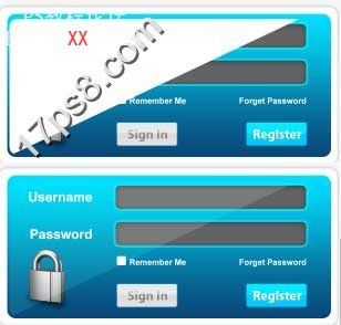Photoshop设计蓝色风格的网页登陆框