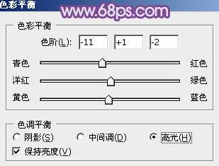 ps非主流藍紫色粉調效果