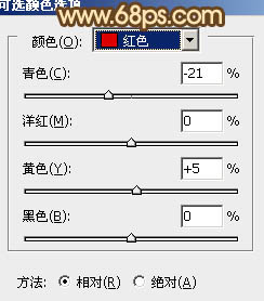 ps处理树林美女图片淡淡的橙色调