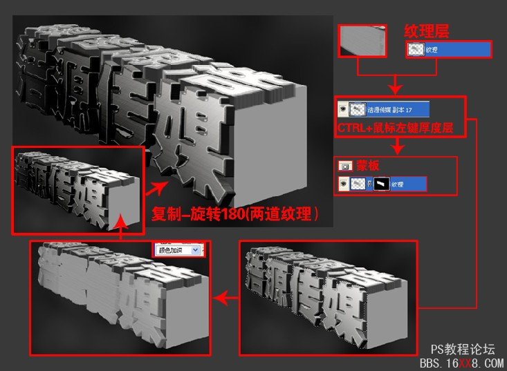 PS教程:制作超酷的3D立體傳媒文字廣告