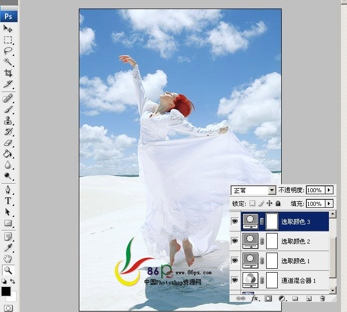 PS調出純白天空教程