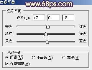 ps給草地人物圖片增加淡雅的藍褐色