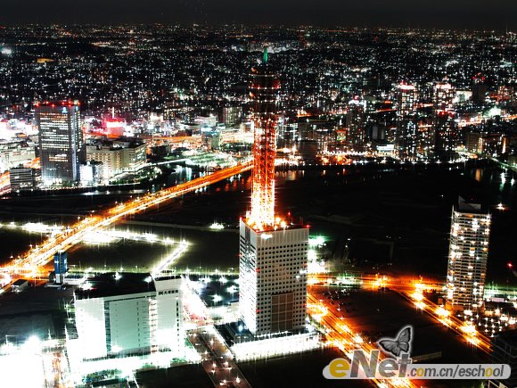 使用ps濾鏡制作五光十色的城市夜景