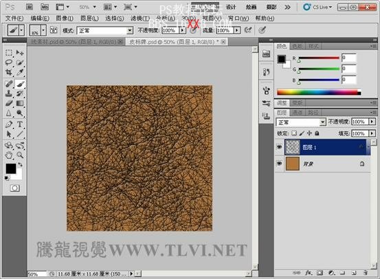 Photoshop CS5百变画笔系列4:照片级皮革质感