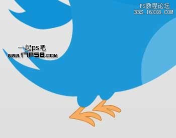 用ps绘制twitter小鸟logo