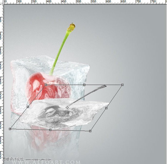 ps CS5利用3D功能打造逼真冰冻樱桃特效