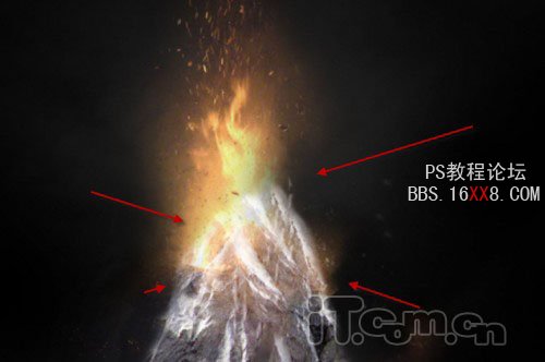 PS合成非常震撼的火山噴發字