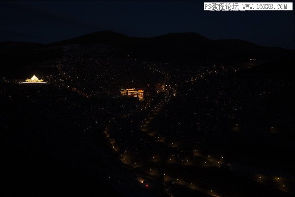 夜景照片，通过PS对夜景照片进行后期修图