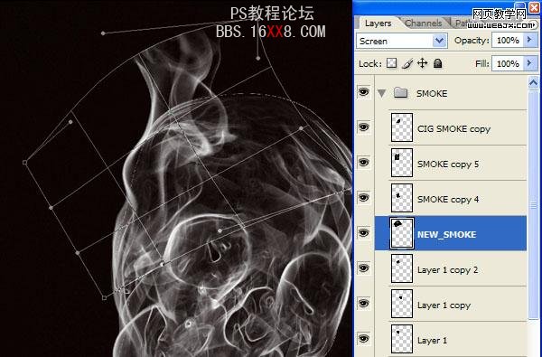 PS合成教程:制作骷髅烟雾禁烟标志