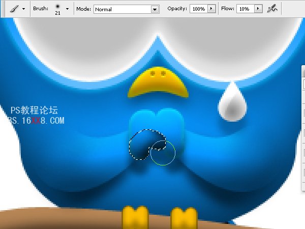 PhotoShop绘制可爱的Twriter小鸟的教程