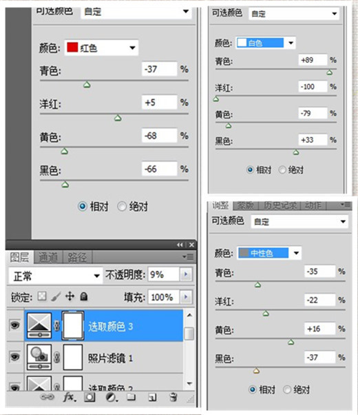 PS教你调lainka贾蕾温暖橙黄色调特效