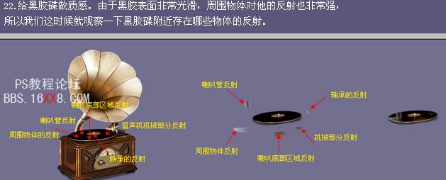 Photoshop制作逼真的古典留聲機