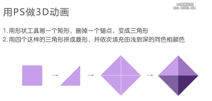 PS做3D菱形旋转动画