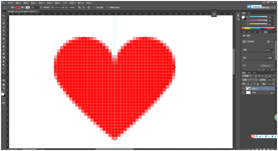 图案设计，用PS画一个简单的红色心形图案