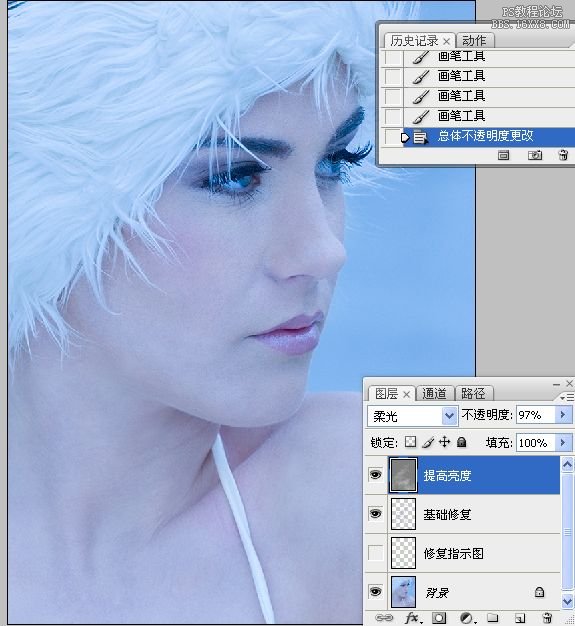 Adobe Photoshop CS3肖像修饰技巧之一高调人像